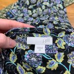 J Jill Floral Print Maxi Dress Size XS Short Sleeve Black Purple Casual Strechy‎ Photo 4