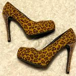 Kardashian Kollection  Collection Leopard Stiletto 8M Platform heels With Bling Photo 0