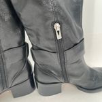 via spiga  Garnett Boots Size 6.5 Black Zipper Buckle Tall Leather Heeled Western Photo 8