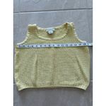 St. John Sport Marie Gray Women XS Yellow Sleeveless Cropped Crochet Sweater Photo 7