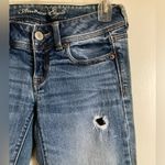 American Eagle 🌞 Medium Wash Distressed Ripped Stretch Slim Boot Denim Jeans Photo 5