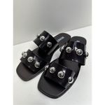 Schutz  Shoes Womens Size 10 Lizzie Sandals Black Rubber Silver Stud Slides Photo 6