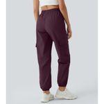 Halara Mid Rise Drawstring Cargo Joggers NWT Black Pocket Casual Pants XL Photo 1