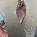 ZARA Studded Clear Strap Square Toe Tan Sandals Slides Size 39 Photo 6