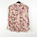 Mango MNG Floral Print Cuffed Sleeves Button Blouse, Size 4 Photo 1