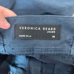 Veronica Beard  Womens Karter Pants 28 Blue Straight Belted Cotton Pleated‎ Crop Photo 5