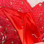 FAVLUX Womens Strapless Floral Red Ruffle Romper size Small Photo 6