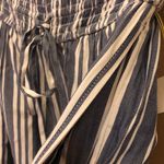 Hollister Ultra High Rise Paperbag Wide Leg Striped Cropped Pants Blue White M Photo 4