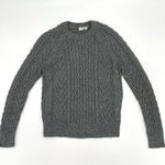 Gap Grey Heathered Classic Sweater Cozy Winter Crew Neck Cable Knit Small Photo 0