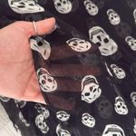 Black Skull Print Scarf semi sheer lightweight Photo 4