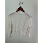 ZARA  Womens Sweater Size M Henley 1/2 Button Long Sleeve Top Linen Blend Cream Photo 2