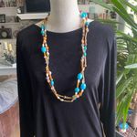 Lane Bryant  Blue and Brown Beaded Necklace Photo 3