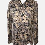 Womens size M Western Shirt Rodeo Snap Front Beige Floral Print Cowgirl Unisex Size M Photo 0