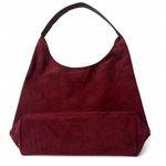 Elegant Burgundy Suede Hobo Bag Red Photo 3