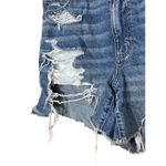 American Eagle Blue Distressed Frayed Hem Highest Rise Baggy Shorts US 16 Photo 2