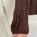 Caribbean Joe EUC |  women’s floral waffle knit puff sleeve‎ brown shirt large Photo 2