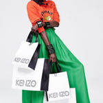 KENZO x H&M Silk Ruffle Collar Sweatshirt Orange Photo 0
