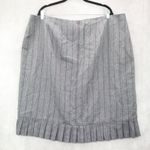 Gray Stripe Pleated Stripe Zip Business Casual Formal Office Workwear Plus 22W Photo 1