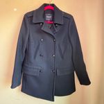 Madewell Navy Blue Wool Blend Double Breasted Night Vision Pea Coat M Photo 2