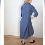 CP Shades Maxi Shirtdress In Midnight Textured Cotton Size Small Photo 2