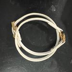 Michael Kors GOLD TONE,PAVE,LOGO,DOUBLE WRAP OFF WHITE LEATHER BRACELET MKJ3853 Photo 3