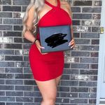 B. Smart Red High neck Cocktail Dress  Photo 3