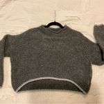 Urban Outfitters Gray Crew Neck Cropped Sweater With Silver Trim Photo 5