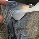 Vintage Long Sleeve Black Collared V Neck Plaid Belt Midi Dress Size 4 Gray Photo 5