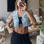 ZARA  Denim Vest Cropped Photo 0
