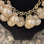J.Crew  Faux Pearl and Rhinestone Gold Tone and Cream Necklace 1980’s Photo 1