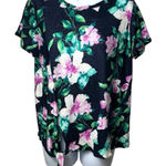 J.Jill  100% Linen Floral Print Tie Hem Top Coastal Lagenlook Feminine S Photo 0