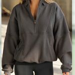 Joah Brown Retro Half Zip Sweatshirt Charcoal Luxe French Terry M/L Photo 4