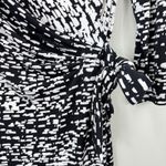 Ralph Lauren Black White Geo Faux Wrap Tie 3/4 Sleeve Stretch Sheath Dress 4 Photo 2