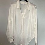 Sage NEW Linen V Neck Shirts Shirt Spring Autumn Casual Long Sleeve White Medium Photo 3