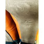 Fly London  ERIL Platform Pumps Cognac & Navy Leather Retro 70s Chunky Heel 38 Photo 3