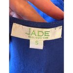 Jade Shirt Women Small Blue Linen Blend Ruffled V Neck‎ Top Preppy Lagenlook Photo 8