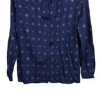 Jones New York  Women’s Sz 10 Purple Diamond Pattern Blouse Shirt Button Up Top Photo 2