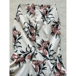L'ATISTE by Amy Floral Skirt Sz Medium White A Pleats Zip Back Photo 2