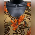 Dress Barn Tank Dress Floral Tiger Print Button Down Front Slits Maxi Size 10 Photo 2