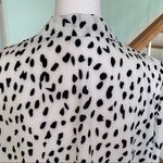 None Semi Sheer Black & White Button Down Blouse XL Photo 4