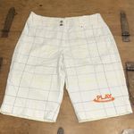 Nike Woman’s  Dri-Fit Golf Bermuda Shorts White w/blue & yellow stripes Size 6 Photo 2