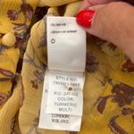 Paige  Trista Silk Ruffle Tie Waist V Neck‎ Flutter Sleeve Blouse XS Tumeric $229 Photo 11