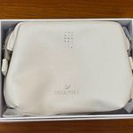 Swavorski SWAROVSKI White Faux Saffiano Leather Make-up Cosmetic Pouch Photo 0