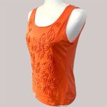 Jones New York π Orange Fitted Embellished Tank Top Photo 1