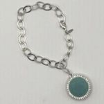 SAQ for Avon 1980s Vintage Necklace & Earring Set Silver tone w/ Aqua Blue Photo 5