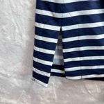 Lands’ End Navy Blue & White Nautical Stripe 3/4 Sleeve Shift Dress Beach Sailor Size L Photo 6