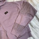 PINK - Victoria's Secret PINK VS Dusty‎ Rose Mauve Mesh Panel Hooded Crop Sweatshirt Extra Small XS Photo 1