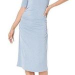 Rebecca Taylor  ruched u dress blue new nwt midi Photo 0