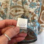 NWT R Vivimos szS sheer long sleeve button front floral print maxi dress coverup Brown Photo 5