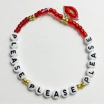 Sabrina Carpenter Please Please Please Red and Gold Beaded Friendship Bracelet Photo 0